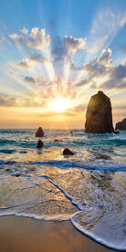 装饰画 海边日出 日落