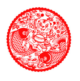 虎年窗花剪纸