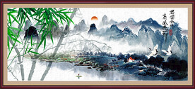 油画竹子