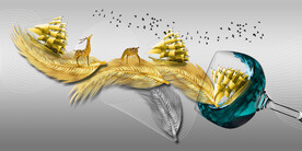 装饰画 晶瓷画 红酒杯