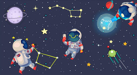 卡通宇航员背景墙