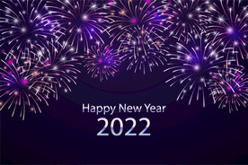 紫色新年海报