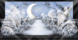 梦幻蓝色婚礼效果图图片