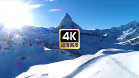 航拍雪山山顶美景