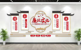 中国风廉政文化墙