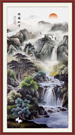 竖幅山水画