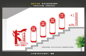 学习党史楼道文化墙
