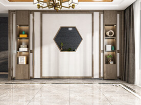 新中式客厅沙发背景墙