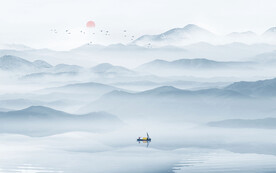 山水画电视背景墙