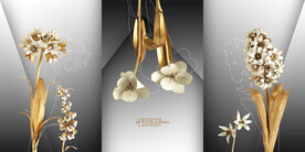 晶瓷画 花 抽象画