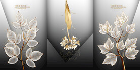 晶瓷画 杏叶 抽象画