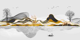 晶瓷画 新中式 麋鹿