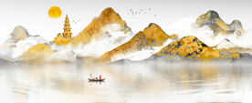 晶瓷画抽象画山水风景画