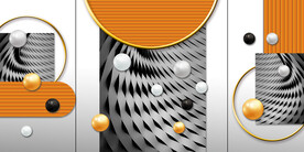 晶瓷画几何抽象画圆球