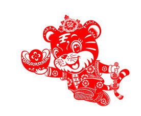 虎年窗花剪纸