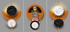 晶瓷画圆形几何抽象图光影画