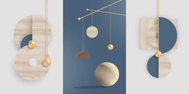 晶瓷画圆形几何抽象图