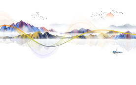 晶瓷画线条抽象画山水画