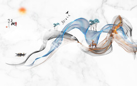 晶瓷画线条抽象画大理石纹