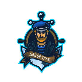 大胡子船长人物卡通插图素材