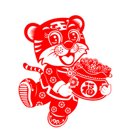 虎年窗花剪纸