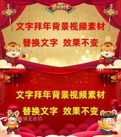 中国传统春节虎年年拜背景视频