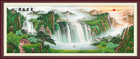聚宝盆山水画