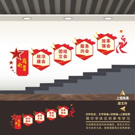 商会宗旨楼梯楼道文化墙