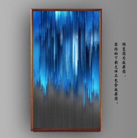 光影宝石蓝抽象山水装饰画