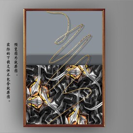 金色凹凸石块纹理装饰无框画