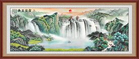 聚宝盆山水画