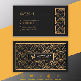 通用金色商务名片模板图片