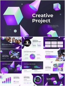 3d背景创意项目动态ppt模板