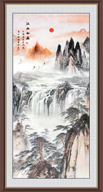 竖幅山水画