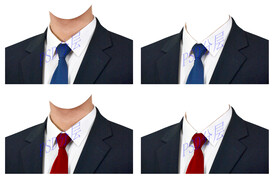 男士红蓝领带西装衣服素材