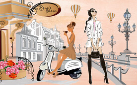 女装店服装背景墙