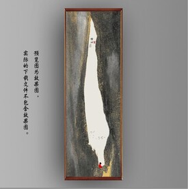 抽象金色水墨山水装饰画