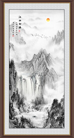 竖幅山水画