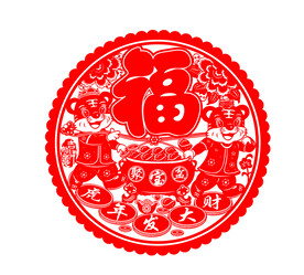 虎年窗花剪纸