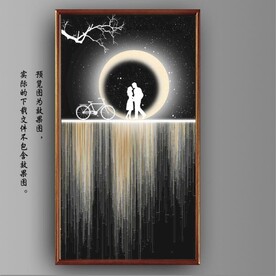 光影抽象爱情情侣玄关装饰画