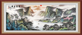 旭日东升国画