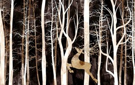 现代简约抽象树林背景墙