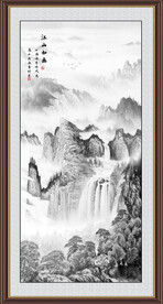 竖幅山水画