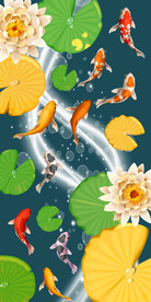 简约轻奢抽象九鱼图玄关