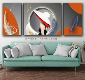 三联画 人物装饰画