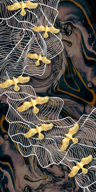 新中式抽象玄关背景墙