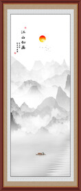 竖幅水墨画