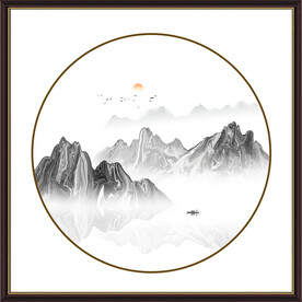 圆形山水画