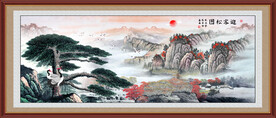 国画迎客松