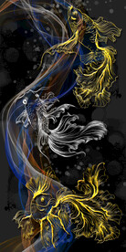 轻奢金线九鱼图玄关